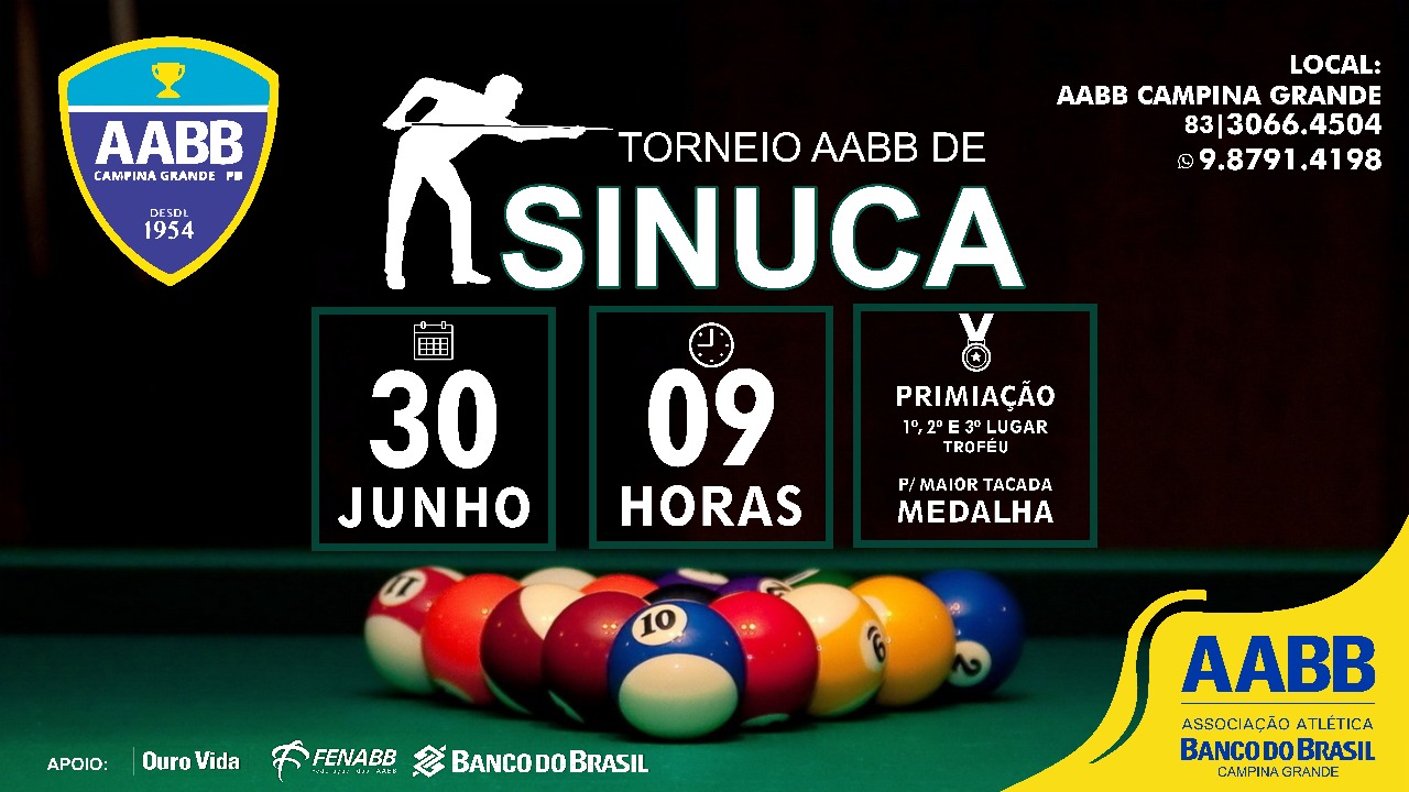 Amanhã, dia 28/11, começa o Torneio de Sinuca Aslemg